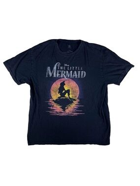 Disney L Black Tshirt Little Mermaid Ariel On Rock Iconic Movie Musical Sea Sun
